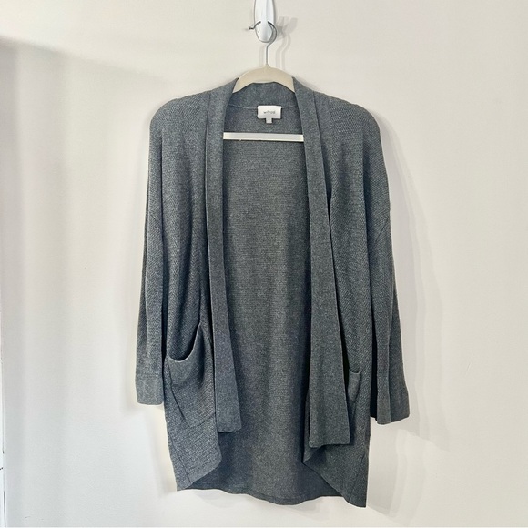 Wilfred Sweaters - Wilfred Aritzia Charcoal Grey Cashmere Blend Open Front Knit Cardigan Office XS